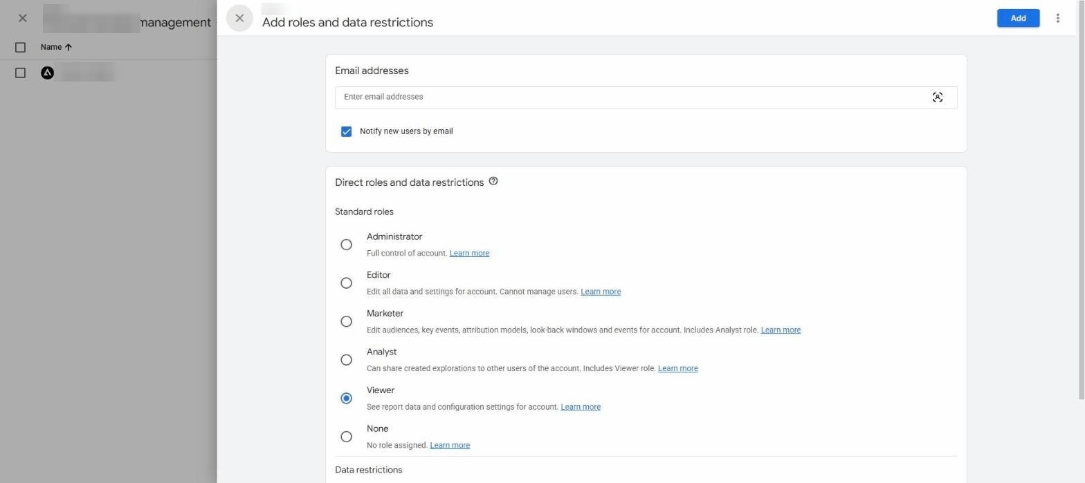 Add these emails with the Editor role screenshot