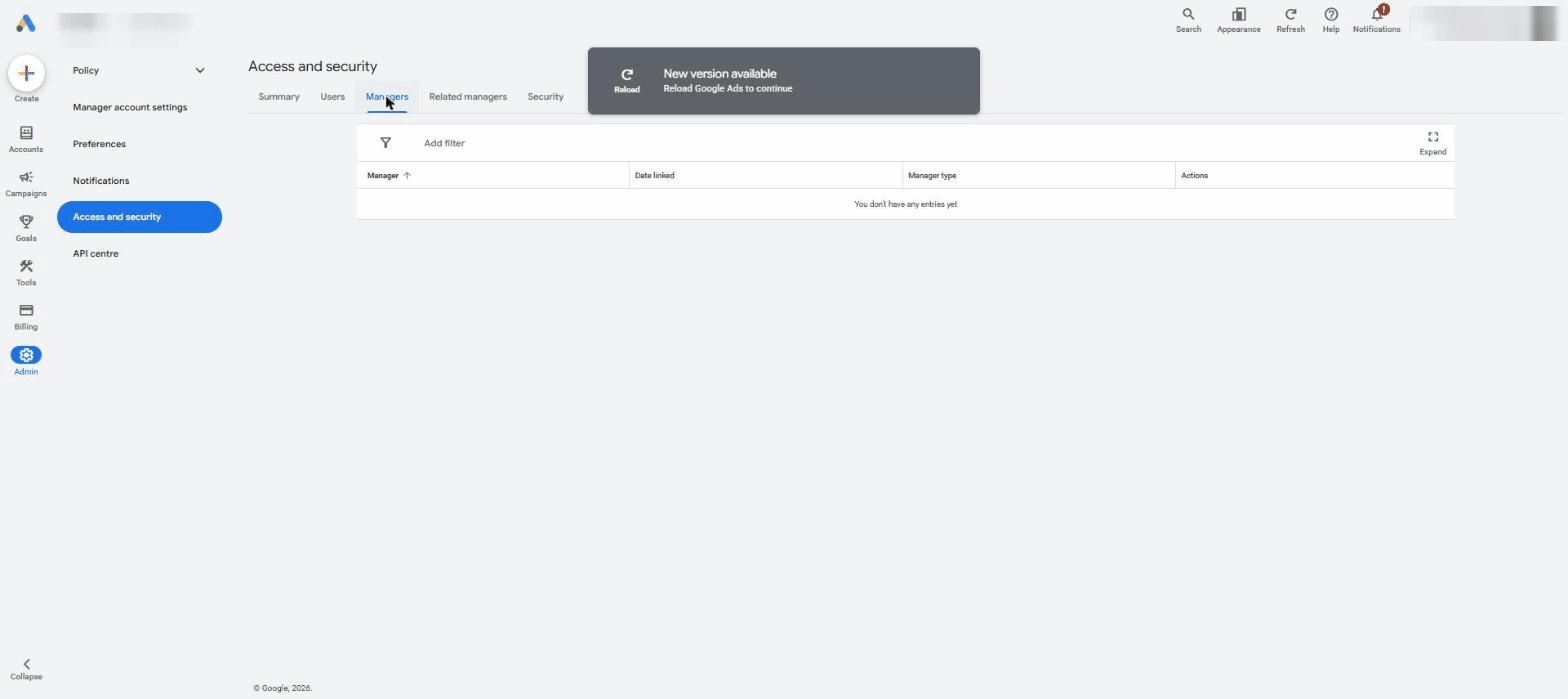 Go to the “Managers” tab screenshot