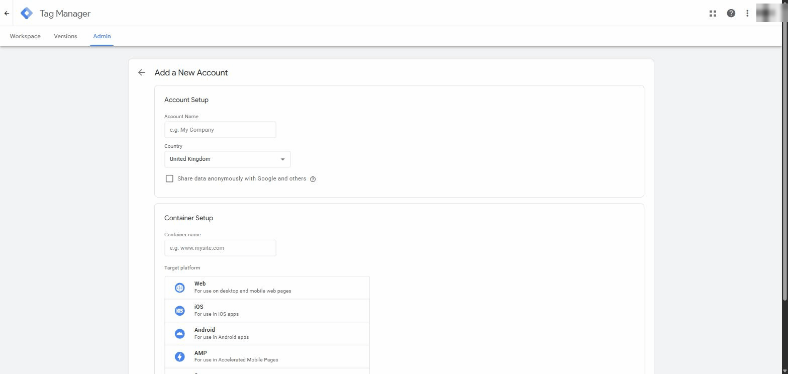 Create an account screenshot