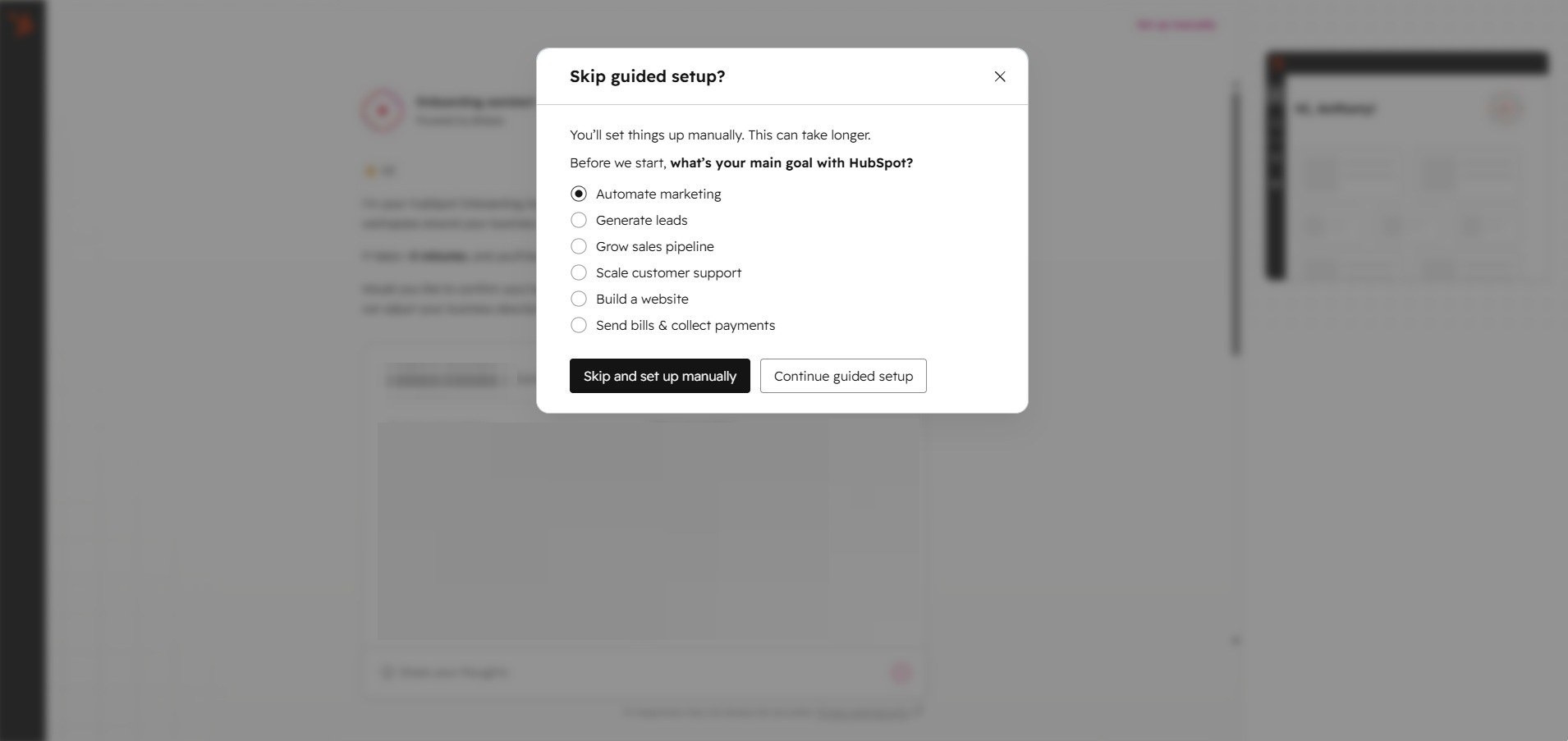 Skip the setup maze screenshot