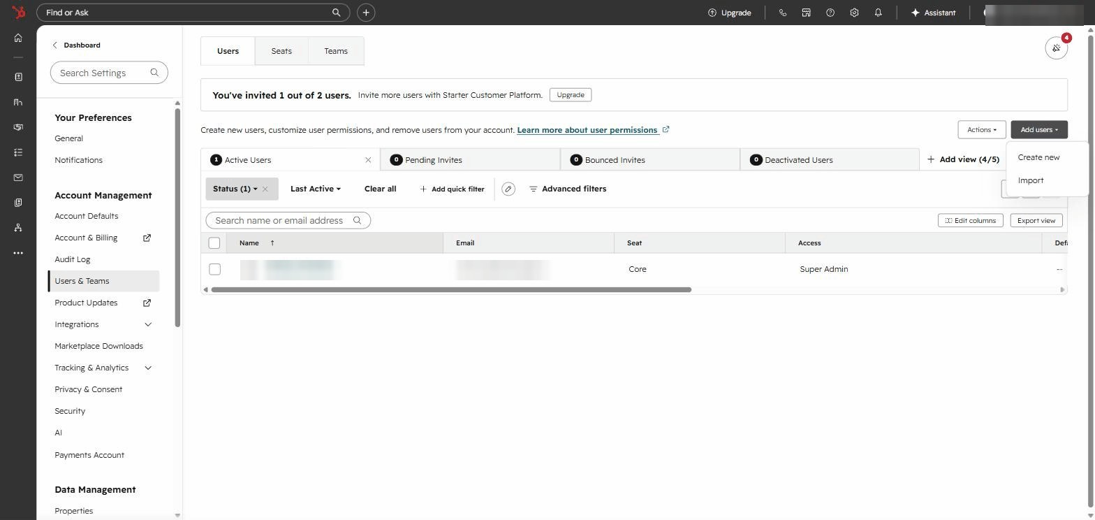 Click “Add users” → “Create new” screenshot