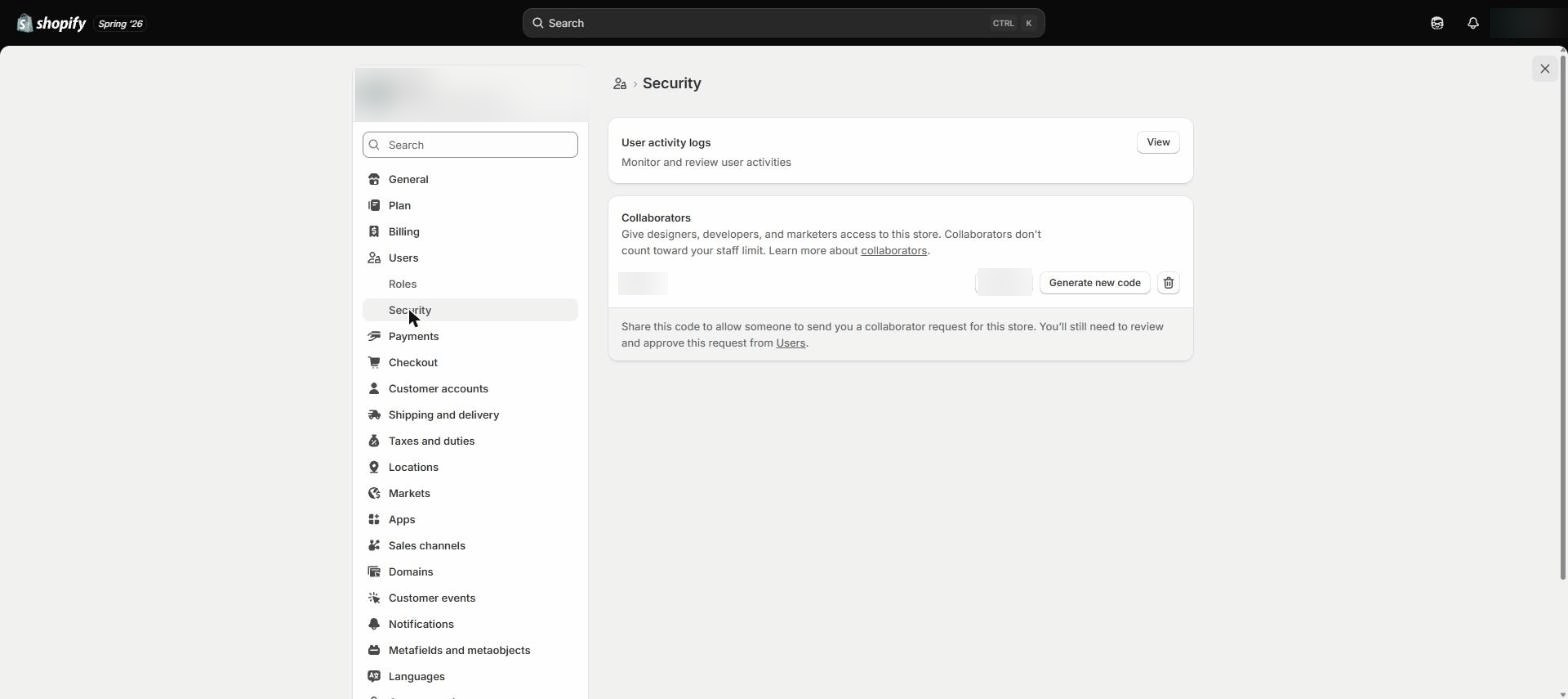 Copy your collaborator request code screenshot