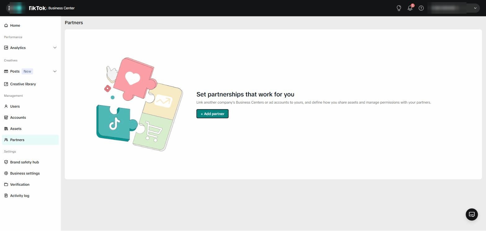 Go to “Partners” screenshot